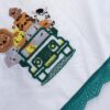 Trusou complet pentru botez de baieti personalizat cu Safari, lumanare cu Safari, costum si pantofiori, Verde, 15 piese, Recostore®, REC2742 - imagine 5