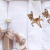 Trusou complet pentru botez de fete personalizat cu Caprioara Bambi, trusou brodat, lumanare, rochita si pantofiori,11 piese,  Recostore®, REC2754 - imagine 6