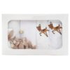 Trusou complet pentru botez de fete personalizat cu Caprioara Bambi, trusou brodat, lumanare, rochita si pantofiori,11 piese,  Recostore®, REC2754 - imagine 7