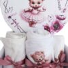 Trusou complet pentru botez de fete personalizat cu Ursulica, lumanare cu Ursulica, rochita cu trena,12 piese, roz pudrat, Recostore®, REC2760 - imagine 9