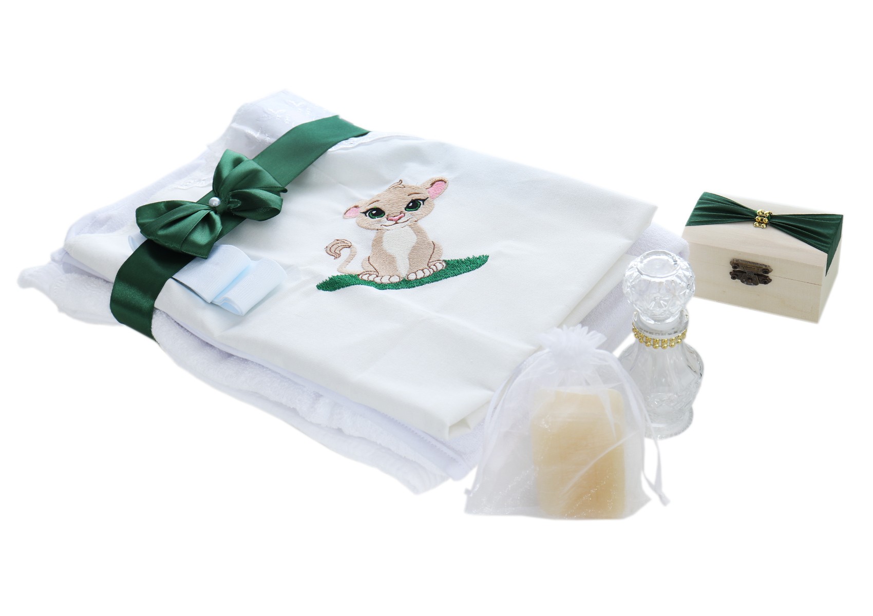 Trusou botez baieti 9 piese, Model Simba, verde, Recostore®, REC3017 - imagine 4