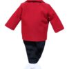 Costum rosu pentru botez, 5 piese, camasa, papion, pantaloni, sacou, bascuta pentru baieti, REC40 - imagine 3
