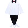 Costum rosu pentru botez, 5 piese, camasa, papion, pantaloni, sacou, bascuta pentru baieti, REC40 - imagine 6