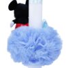 Lumanare bleu pentru botez, cu jucarie Mickey Mouse aplicata, tulle bleusi funda, 35x5 cm, REC106 - imagine 2