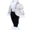 Costum Micul Print, crem-negru, pentru botez, 4 piese, camasa, sacou, pantaloni, palarie, pentru baieti, REC1155 - imagine 2