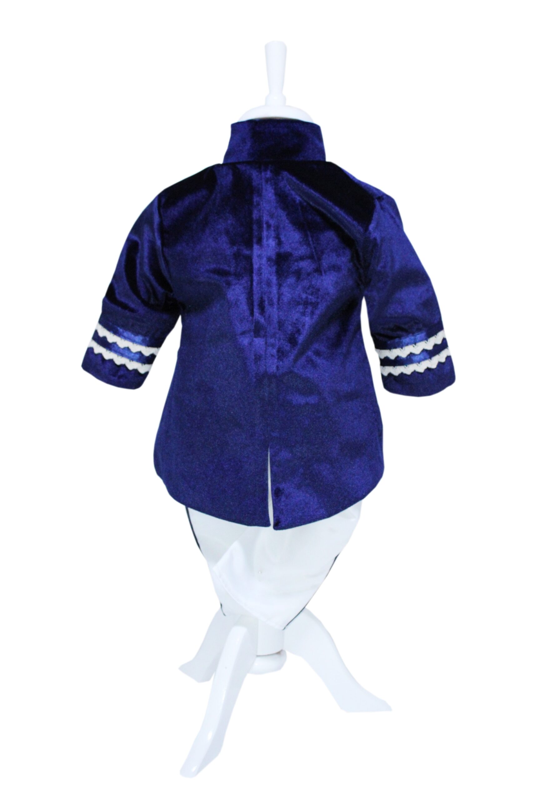 Costum Micul Print, bleumarin-alb, pentru botez, 4 piese, camasa, sacou, pantaloni, palarie, pentru baieti, REC1152 - imagine 4