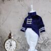 Costum Micul Print, bleumarin-alb, pentru botez, 4 piese, camasa, sacou, pantaloni, palarie, pentru baieti, REC1152 - imagine 7
