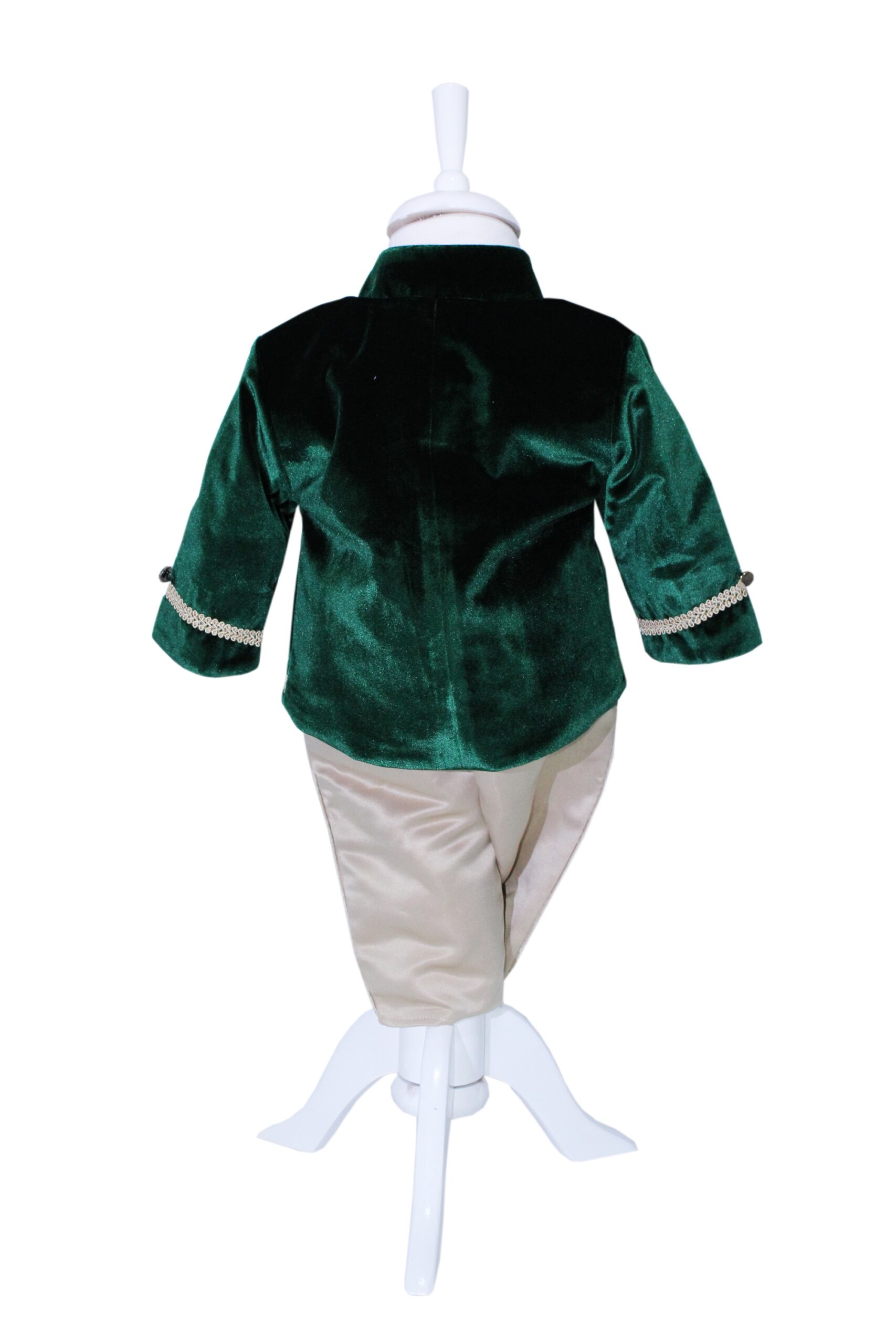 Costum Micul Print, verde-crem, pentru botez, 4 piese, camasa, sacou, pantaloni, palarie, pentru baieti, REC1151 - imagine 3