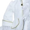 Costum de print, brocart, alb-bleumarin, pentru botez, 5 piese, camasa, sacou, pantaloni, palarie, botosi, pentru baieti REC1126 - imagine 4