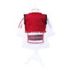 Set complet pentru botez, costum traditional pentru fete, lumanare cu spice de grau si aplicatii traditionale, trusou cu tarancuta brodata, 13 piese, alb-traditional-rosu, REC403 - imagine 3