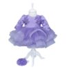 Set complet pentru botez, lumanare lila, rochie lila din tulle si satin, trusou brodat cu mesajul "Azi m-am crestinat" si pantofiori, 10 piese, REC993 - imagine 5