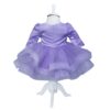 Set complet pentru botez, lumanare lila, rochie lila din tulle si satin, trusou brodat cu mesajul "Azi m-am crestinat" si pantofiori, 10 piese, REC993 - imagine 6