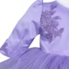 Set complet pentru botez, lumanare lila, rochie lila din tulle si satin, trusou brodat cu mesajul "Azi m-am crestinat" si pantofiori, 10 piese, REC993 - imagine 7