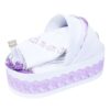 Set complet pentru botez, lumanare lila, rochie lila din tulle si satin, trusou brodat cu mesajul "Azi m-am crestinat" si pantofiori, 10 piese, REC993 - imagine 8