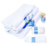 Set complet pentru botez, lumanare bleu cu Mickey Mouse, costum turcoaz, trusou imprimat cu Mickey Mouse si pantofiori, 13 piese, REC888 - imagine 9