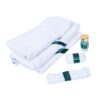 Set complet pentru botez, lumanare " Radacini si aripi de la parinti, dragoste si sustinere de la nasi", costum verde, trusou cu mesajul "Cu drag de la nasi" si pantofiori, 13 piese, REC891 - imagine 10