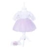 Set complet pentru botez, lumanare glob roz Cu drag de la nasi, rochie alb-roz din tulle si satin, trusou roz brodat cu mesajul "Cu drag de la nasi" si pantofiori, 11 piese, REC961 - imagine 5