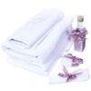 Set complet pentru botez, lumanare glob roz Cu drag de la nasi, rochie alb-roz din tulle si satin, trusou roz brodat cu mesajul "Cu drag de la nasi" si pantofiori, 11 piese, REC961 - imagine 9