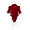 Set complet pentru botez, Micul Print, lumanare cu papion visiniu si bebe print aplicat pe lumanare, costum din catifea visiniu, trusou brodat cu coroana de print si mesajul "Cu drag de la nasi", 14 piese, REC905 - imagine 4