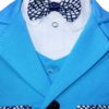 Set complet pentru botez, lumanare bleumarin cu Mickey Mouse, costum turcoaz din bumbac, trusou brodat cu Mickey Mouse si pantofiori, 14 piese, REC913 - imagine 5