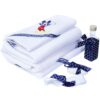 Set complet pentru botez, lumanare bleumarin cu Mickey Mouse, costum turcoaz din bumbac, trusou brodat cu Mickey Mouse si pantofiori, 14 piese, REC913 - imagine 11