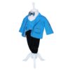 Set complet pentru botez, lumanare bleumarin cu Mickey Mouse, costum turcoaz din bumbac, trusou imprimat cu Mickey Mouse si mesajul "Cu drag de la nasi" si pantofiori, 13 piese, REC914 - imagine 2