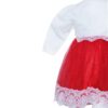 Set complet pentru botez, lumanare glob cu tulle rosu, rochie alb-rosie din tulle si satin, trusou brodat cu mesajul "Azi m-am crestinat" si pantofiori, 11 piese, REC949 - imagine 8