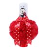 Set complet pentru botez, lumanare rosie cu buburuza aplicata, rochie alb-rosie din tulle si satin, trusou brodat cu buburuza si pantofiori, 12 piese, REC944 - imagine 3