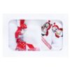 Set complet pentru botez, lumanare rosie cu buburuza aplicata, rochie alb-rosie din tulle si satin, trusou brodat cu buburuza si pantofiori, 12 piese, REC944 - imagine 9