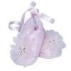 Set complet pentru botez, lumanare roz cu mesajul" Cu drag de la nasi", rochie roz din tulle si satin, trusou brodat cu mesajul "Cu drag de la nasi" si pantofiori, 11 piese, REC938 - imagine 4