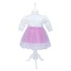 Set complet pentru botez, lumanare roz cu mesajul" Cu drag de la nasi", rochie roz din tulle si satin, trusou brodat cu mesajul "Cu drag de la nasi" si pantofiori, 11 piese, REC938 - imagine 7