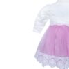 Set complet pentru botez, lumanare roz cu mesajul" Cu drag de la nasi", rochie roz din tulle si satin, trusou brodat cu mesajul "Cu drag de la nasi" si pantofiori, 11 piese, REC938 - imagine 8