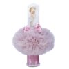 Set complet pentru botez, lumanare roz pudrat cu bebe printesa si perlute, rochie roz din tulle si satin, trusou imprimat cu ingers si o rugaciune si pantofiori, 12 piese, REC937 - imagine 3