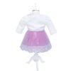 Set complet pentru botez, lumanare roz pudrat cu bebe printesa si perlute, rochie roz din tulle si satin, trusou imprimat cu ingers si o rugaciune si pantofiori, 12 piese, REC937 - imagine 5