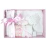 Set complet pentru botez, lumanare roz pudrat cu bebe printesa si perlute, rochie roz din tulle si satin, trusou imprimat cu ingers si o rugaciune si pantofiori, 12 piese, REC937 - imagine 7