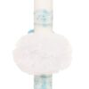 Lumanare pentru botez, cu fluturi, tulle alb si dantela bleu, 40x6 cm, REC1259 - imagine 2