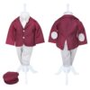 costum visiniu pentru botez compus din 5 piese