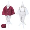 costum visiniu pentru botez compus din 5 piese