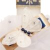 Lumanare pentru botez accesorizata cu fluturi si dantela