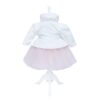 Rochie roz pentru botez, bolero bentita si pantaloni stil gogosar