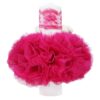 Lumanare tip glob cu doi ursuleti pentru botez, tulle ciclam si dantela, 20x7 cm, REC1452