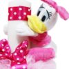 Lumanare tip glob cu Daisy Duck pentru botez, tulle roz si fundita ciclam, 40x7 cm, REC1458