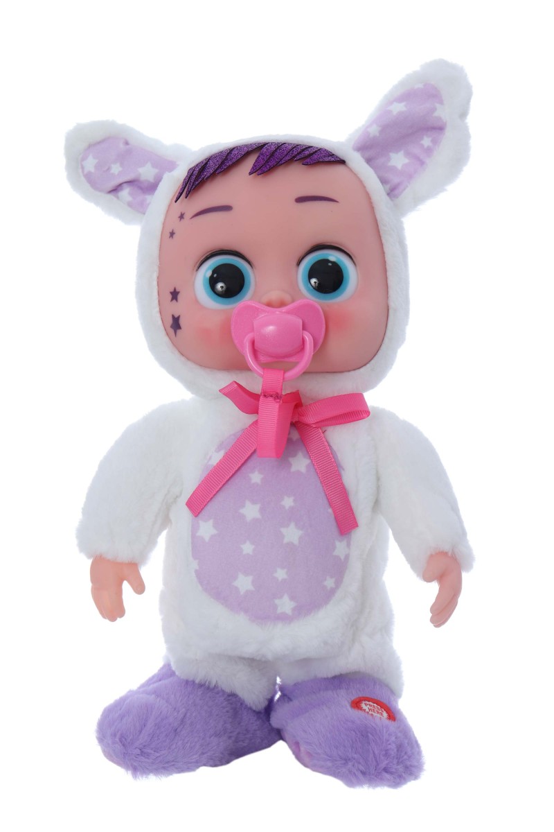 Bebelus interactiv cu suzeta si costum iepuras, plange, merge si canta, dimensiune 32 cm, REC2991 - imagine 2