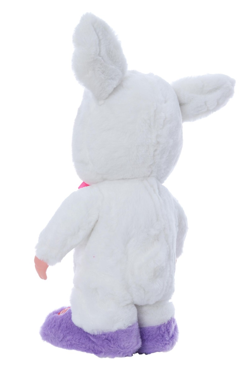 Bebelus interactiv cu suzeta si costum iepuras, plange, merge si canta, dimensiune 32 cm, REC2991 - imagine 4