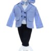 Costum bleu elegant pentru bebelusi, sacou din bumbac, 5 piese, Recostore®, REC2104 - imagine 5