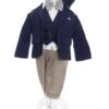 Costum bleumarin elegant pentru bebelusi, sacou din bumbac, 5 piese, Recostore®, REC2106 - imagine 5