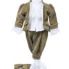 Costum de print, catifea bej, pentru botez, 5 piese, camasa, sacou, pantaloni, palarie, botosi, pentru baieti, REC35 - imagine 11
