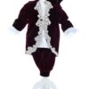 Costum din catifea Micul Print, visiniu, pentru botez, 4 piese, camasa, sacou, pantaloni, palarie, pentru baieti, REC2276 - imagine 5