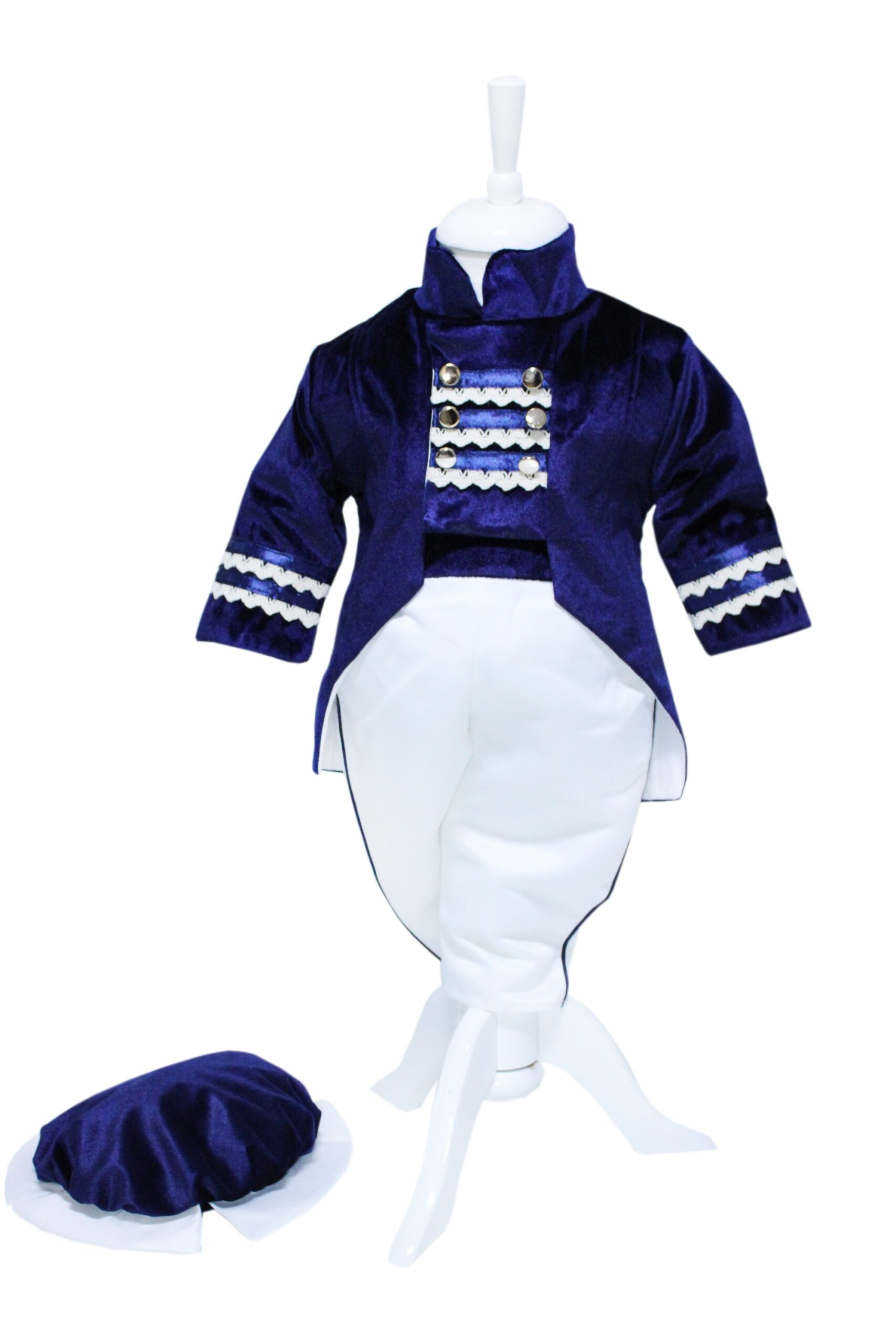 Costum Micul Print, bleumarin-alb, pentru botez, 4 piese, camasa, sacou, pantaloni, palarie, pentru baieti, REC1152 - imagine 9