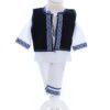 Costum popular alb cu vesta neagra, 4 piese, camasa, vesta, pantaloni, caciula, pentru baieti, REC2447 - imagine 6